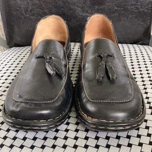 Born brand - black leather tassel loafer